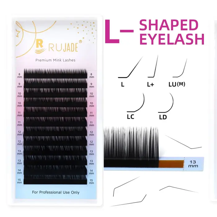 RUJADE L L + LC LD LU(M) Curl Extensions de cils individuelles Faux vison naturel Volume russe maquillage
