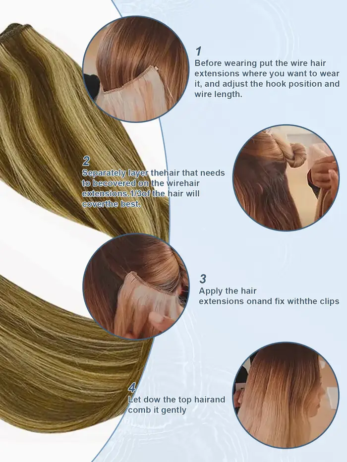 Extensions de cheveux Halo en cheveux humains véritables