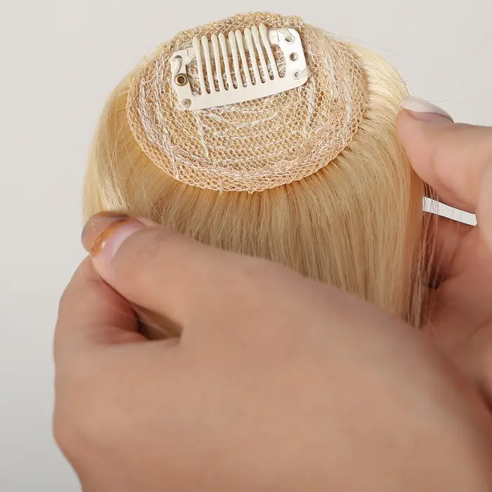 100% cheveux humains frange platine blond