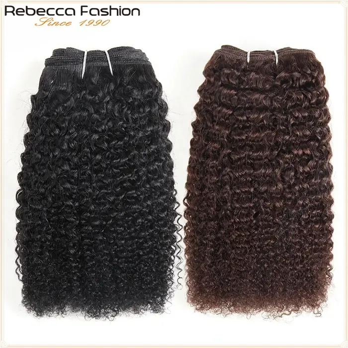 Offre Spéciale : Lots de Tissages de Cheveux Humains Péruviens Bouclés Afro Kinky Wave Rebecca # 1B # 2 # 4 extensions