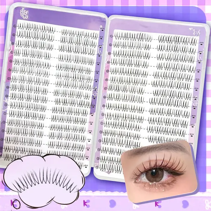 Faux cils de Style coréen en forme de U