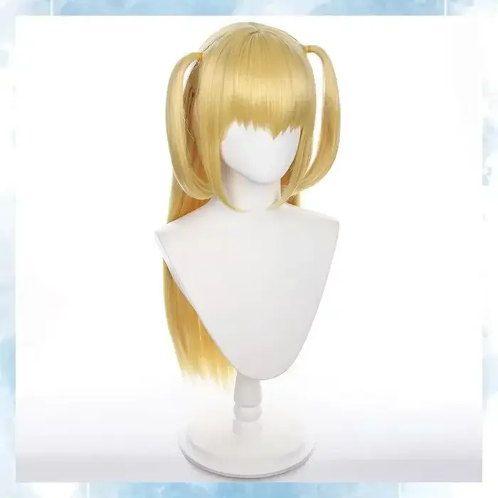 WHIMSICAL W Amane Misa Cosplay perruque longue droite style doré résistant à la chaleur