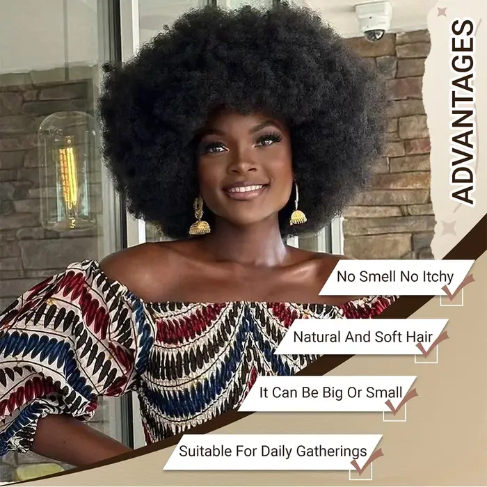Perruques en cheveux humains bouclés afro pour femmes noires