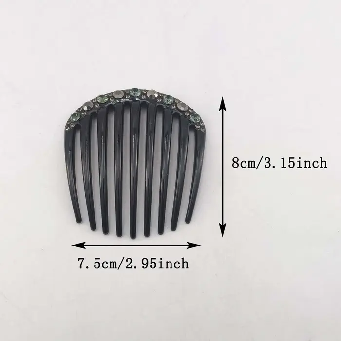 Peigne à cheveux en strass à 9 dents
