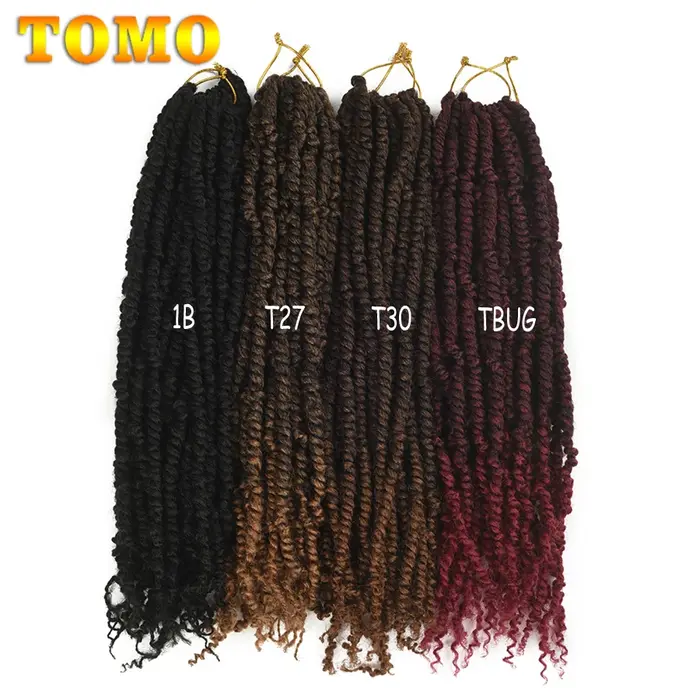 TOMO Passion torsion Crochet cheveux 12 18 24 "pré-bouclé synthétique Crochet tresses Extensions de 