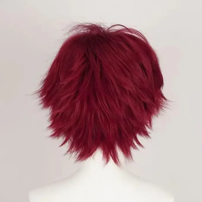 Perruque de cosplay polyvalente rouge synthétique pour hommes