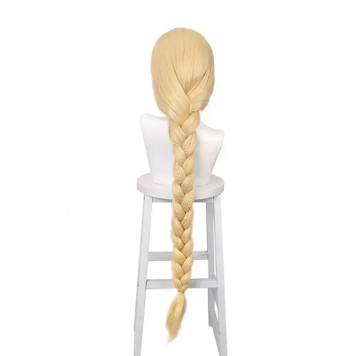 Anime emmêlé Raiponce Cosplay perruque princesse Blonde longue tresse haute température fibre cheveux Pelucas Costume