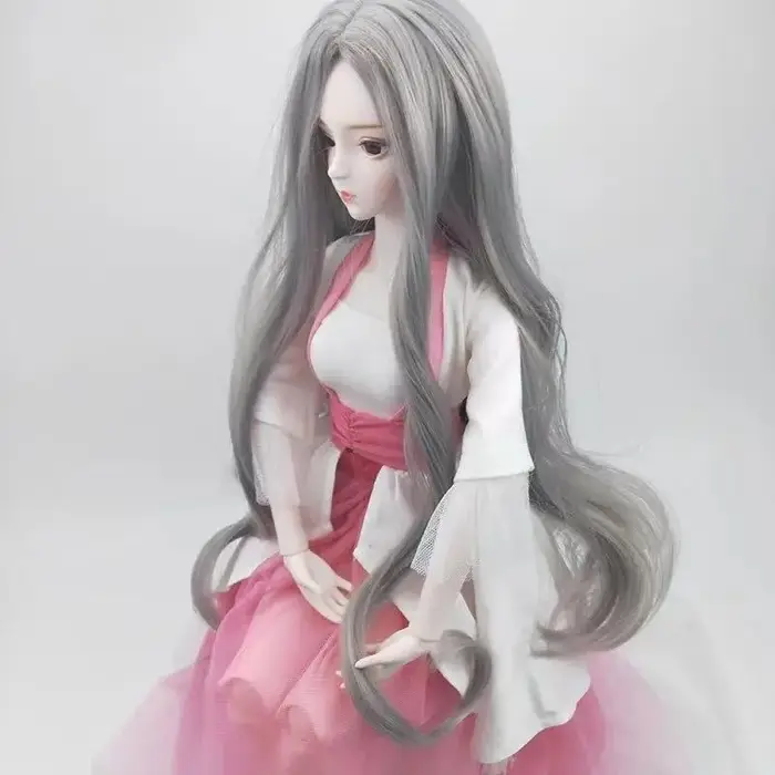 Perruque de cheveux longs et colorés de princesse OB11