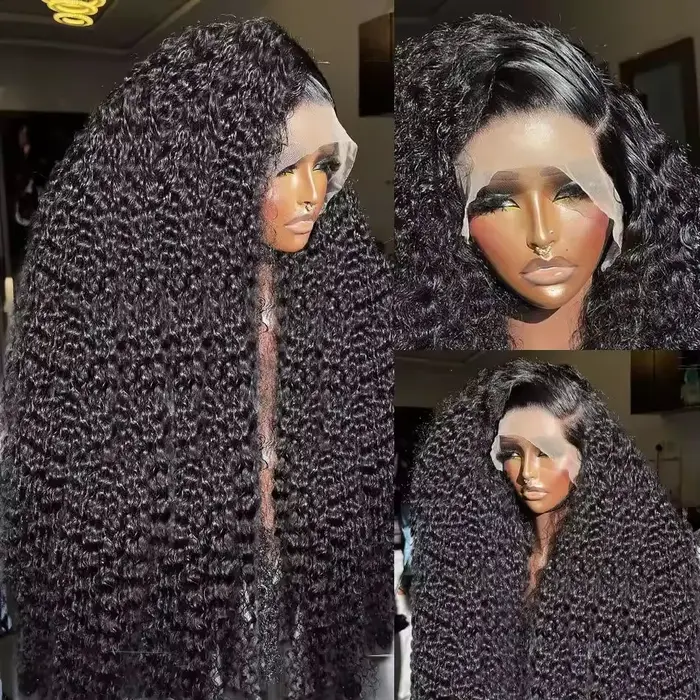 Perruque frontale Deep Wave 300 densité 13x6 HD sans colle 100% cheveux humains, perruque Lace Front