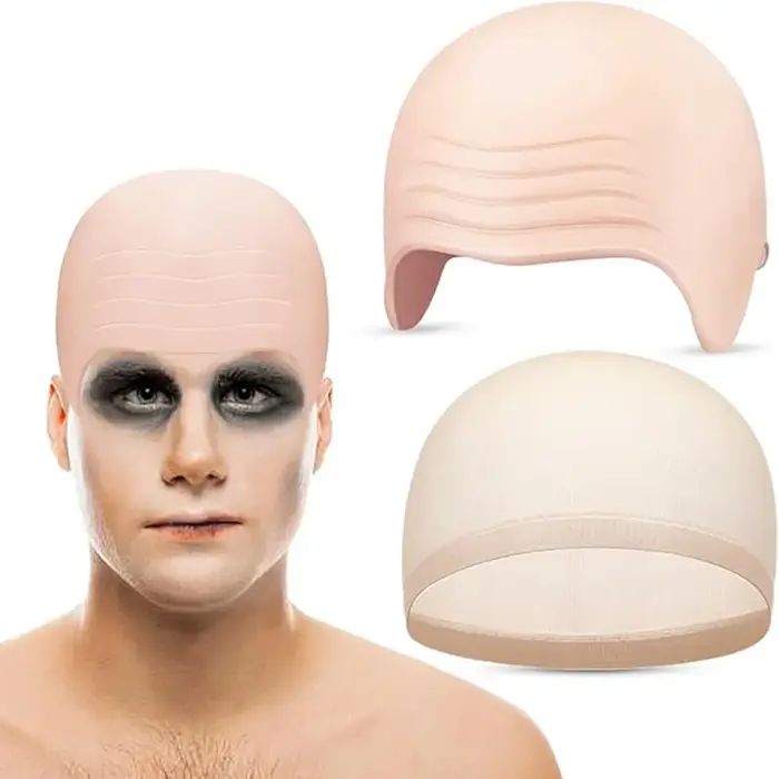 Perruques en latex pour hommes chauves, bonnets de perruque pour maquillage, costumes de cosplay pou