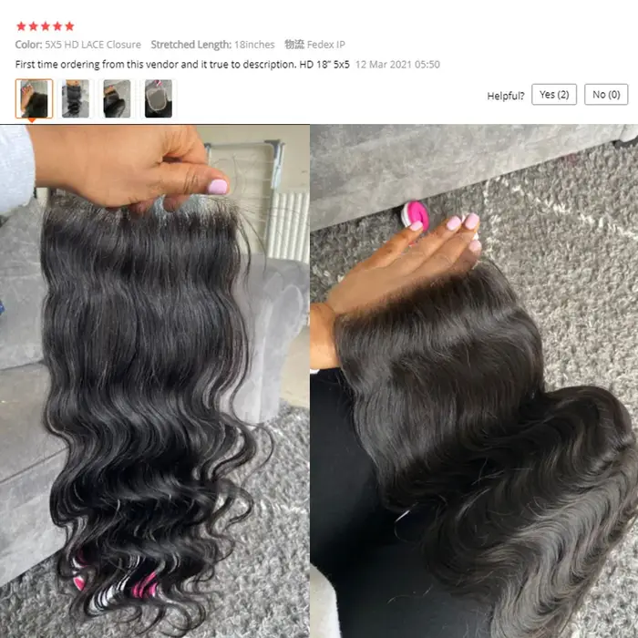 Perruque Lace Frontal Closure HD Invisible 5x5, cheveux humains Remy, Body Wave, pre-plucked, peau f