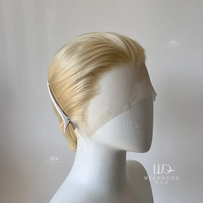Perruques Bob blondes claires de 8 pouces, perruques courtes 13*4 synthétiques de haute qualité rési