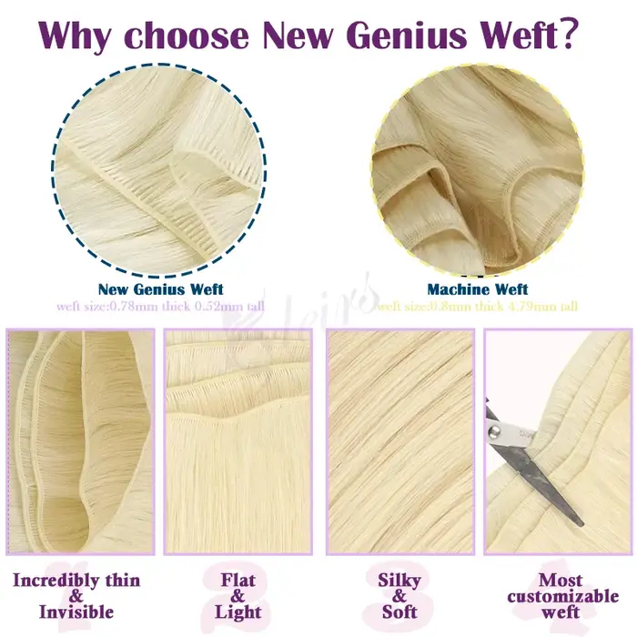 ADEIRS cheveux humains génie trame Extensions Remy
