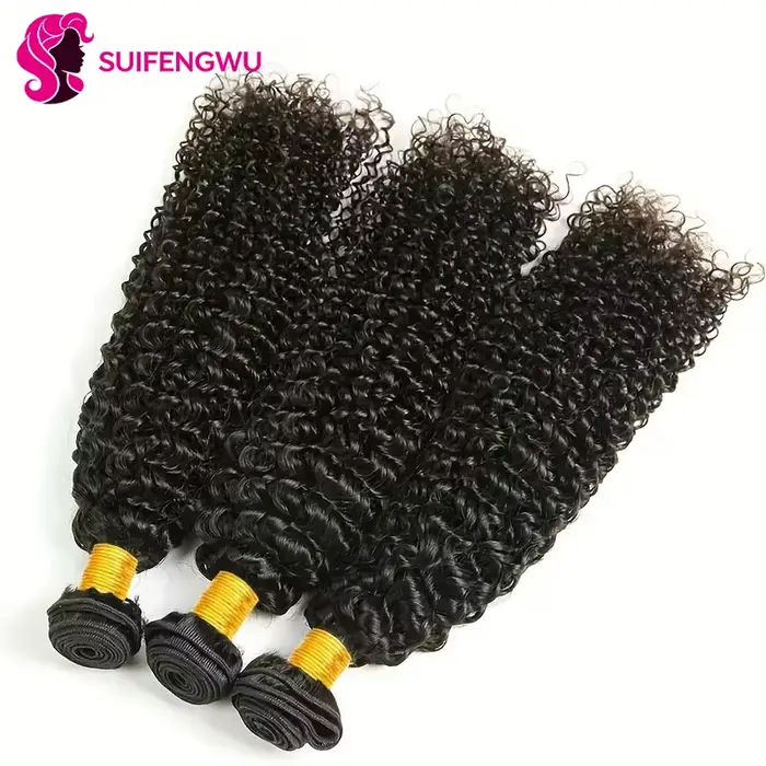 14A Kinky Curly Tissage Cheveux Humains Avec Fermeture 4X4 HD Closure Human Hair meche Tissages brés