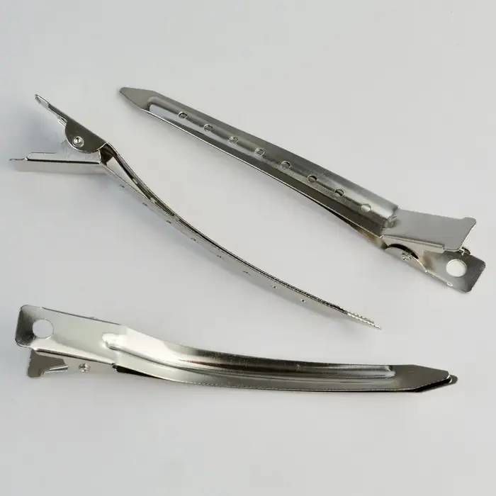 Lot de 50 pinces à bec de canard en métal antirouille avec trous pour coiffure