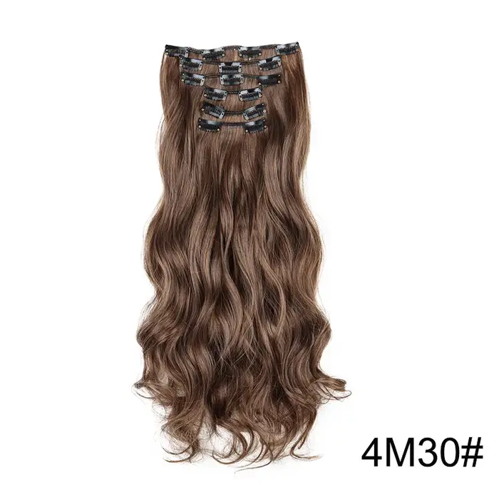 Extensions de cheveux synthétiques bouclés longs de 22 pouces, lot de 6 pièces, épaisses et douces, 