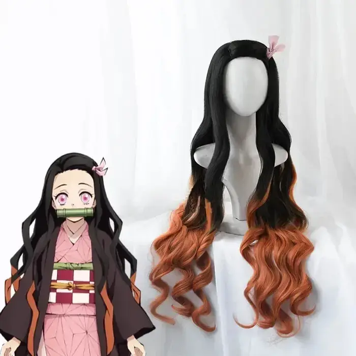 Perruque de cosplay de haute qualité Nezuko Tanjirou Kamado