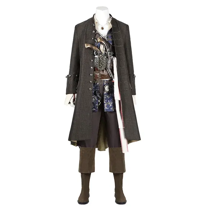 Film Pirates moineau capitaine Jack veste manteau chapeau perruques tenue complet Cosplay ensemble de costumes