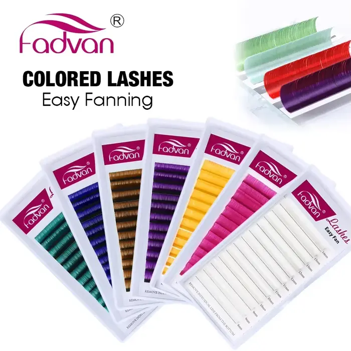 Extensions de cils Fadvan colorées à éventail facile