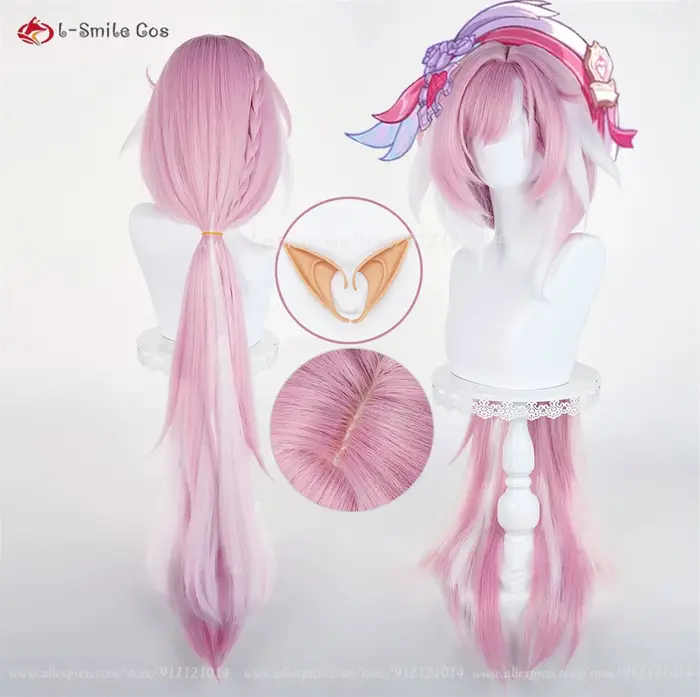 Elysia Cosplay perruque longue rose blanc perruques pour femmes Costumes