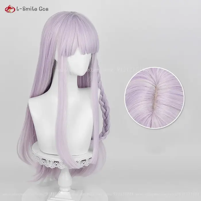 Kirigiri Kyoko Cosplay perruque 80 cm violet clair perruques pour femmes