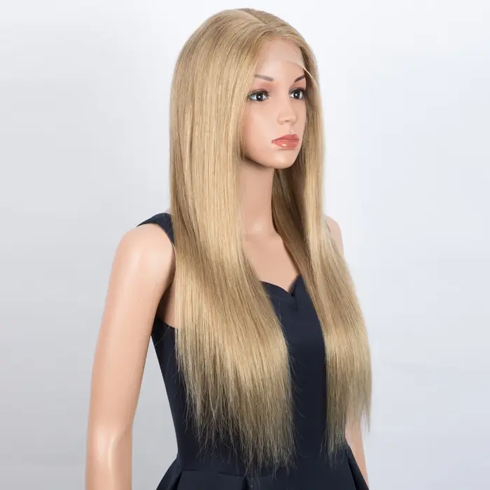 Lekker liquidation longue Blonde droite 13x1 T dentelle avant 100% perruques de cheveux humains pour les femmes