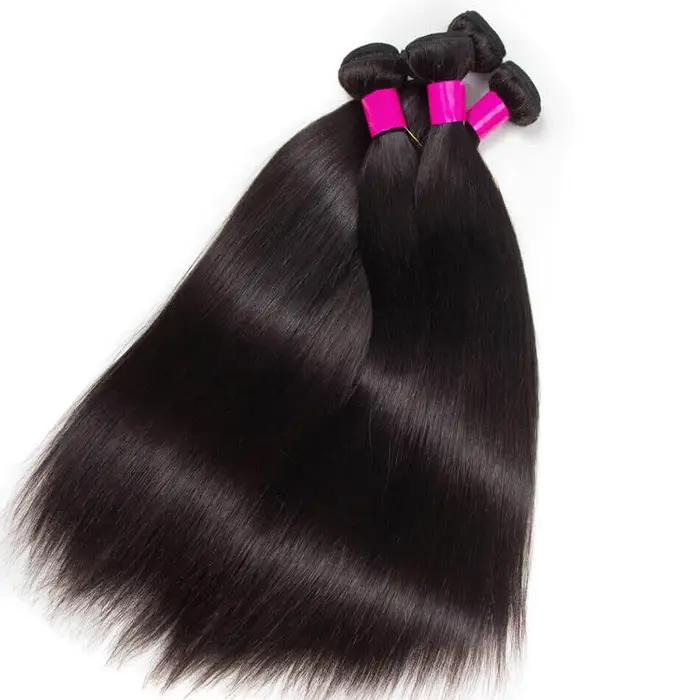 Extensions de cheveux humains brésiliens lisses non traités, couleur naturelle, cheveux Remy vierges