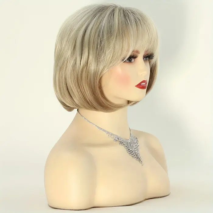 Perruques synthétiques blondes élégantes en fibres chimiques pour femmes