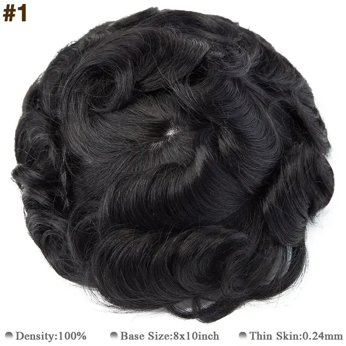 S-noilite-Perruque de Cheveux Naturels pour Homme, Toupet, Système de Remplacement, Prothèse Capilla