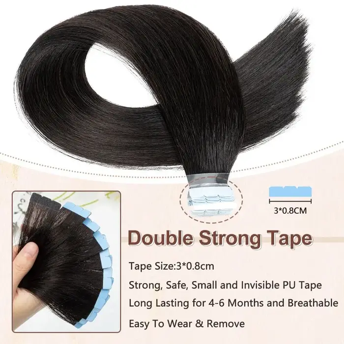 Extensions de cheveux humains naturels invisibles à la kératine