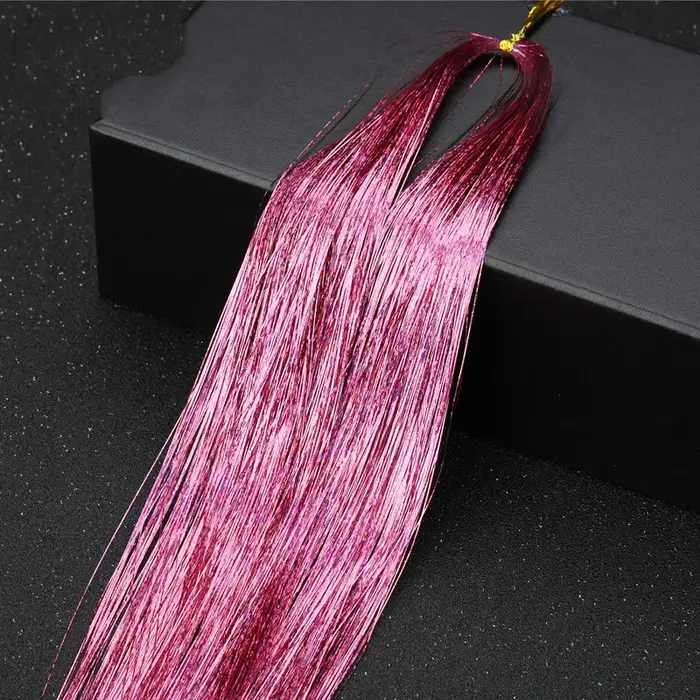 Extensions de cheveux scintillantes holographiques, longueur 100cm, accessoires de fête, bling, blin