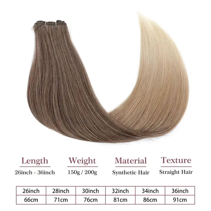 Extensions de cheveux synthétiques droites 24''