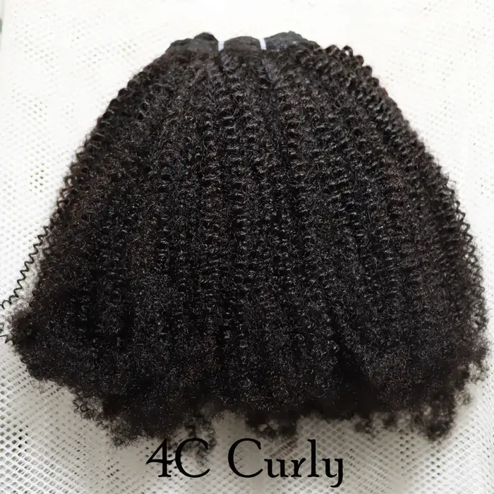 IXTUYLLY Tissage de cheveux humains 4C Afro Kinky Curly