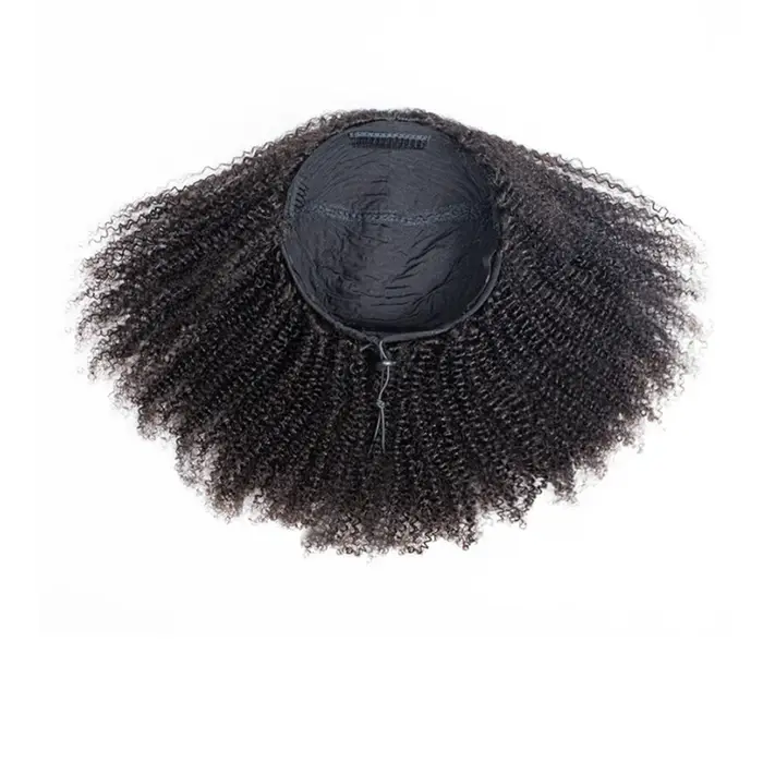 Tuneful court naturel crépus bouclés 3 en 1 demi-perruques cheveux humains pour les femmes (peut être porté en demi-perruque/perruque bandeau/queue de cheval)