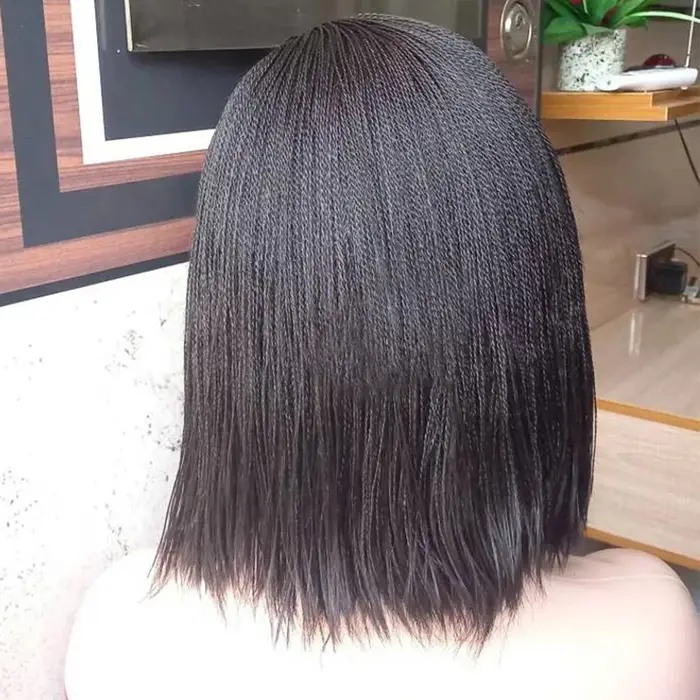 Perruques tressées à fermeture ultraviolette courte pour femmes noires