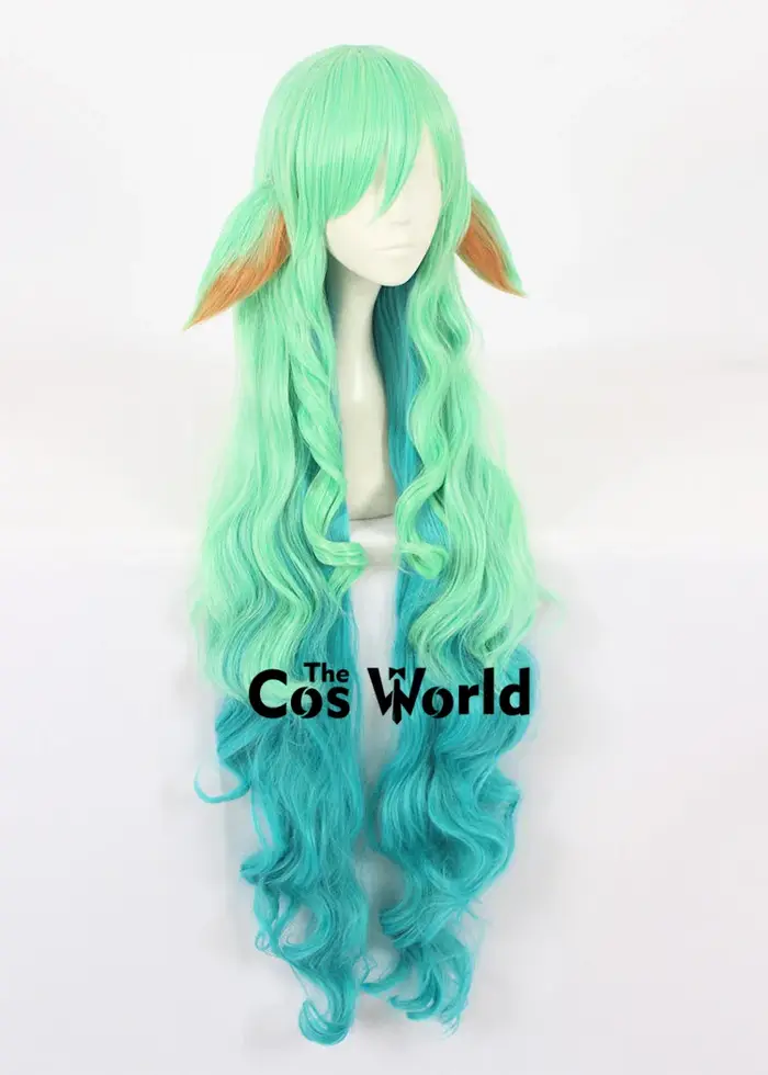 Star Guardian Soraka – perruques synthétiques ondulées de 110cm/43 pouces, perruques de Cosplay, cheveux synthétiques + bonnet de perruque