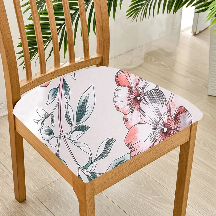 Housse De Coussin De Siège De Chaise Carrée Extensible Avec Fond Élastique Sans Dossier Housse de Ch