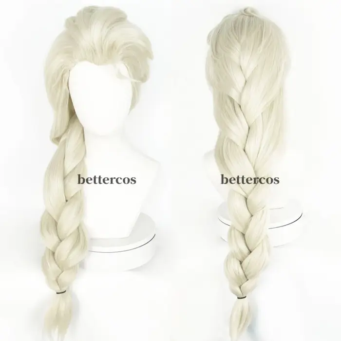 Perruque Elsa synthétique tressée Blonde, perruques de Cosplay de style Halloween carnaval fête jeu