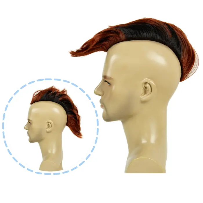 REEWES Obrem Brown Mokhaw Perruque à clipser en cheveux synthétiques pour usage quotidien, PUNK ROCK, fête, cosplay