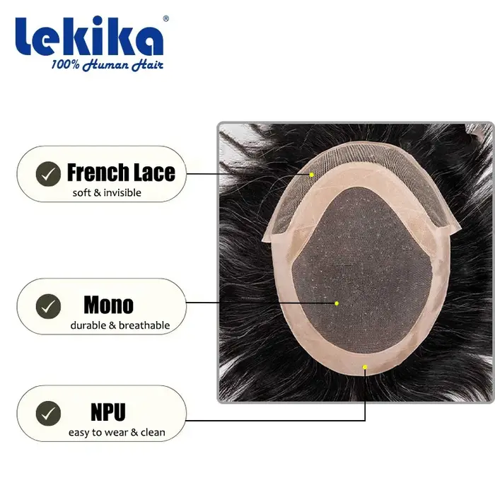 Prothèse capillaire pour homme en dentelle française