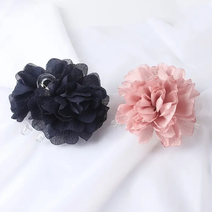 Pinces à cheveux en tissu à grandes fleurs pour femmes et filles