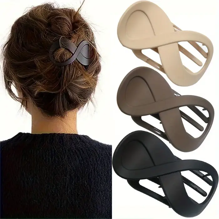 Pince à cheveux tendance en acrylique mat - Grande