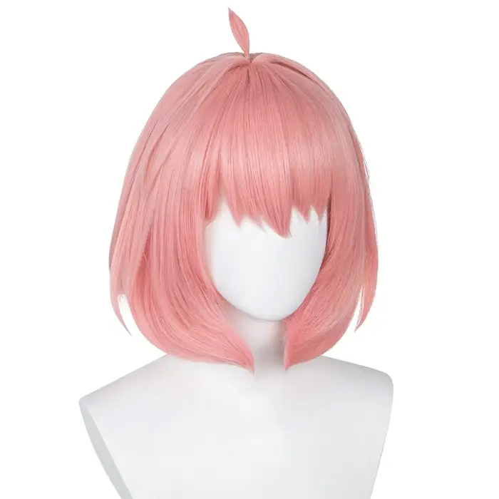 Anya Forger-Perruque Bob Rose Synthétique pour Halloween, Cosplay, Famille Spy x, Haute Chaleur, Deg