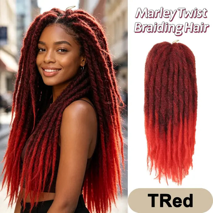 Extensions de cheveux synthétiques Marley de 18 pouces