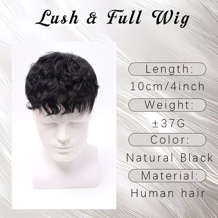 Prothèse capillaire à clipser pour homme en cheveux naturels