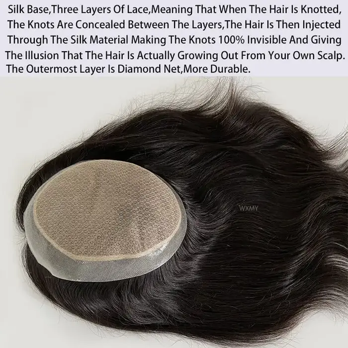 Perruques de cheveux longs personnalisées pour hommes