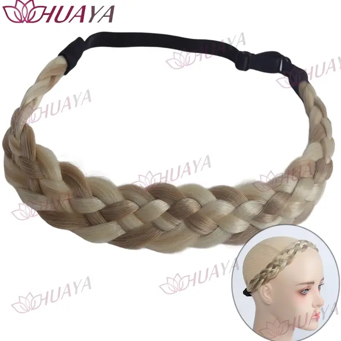 Bandeau tressé épais synthétique à 5 brins pour femme