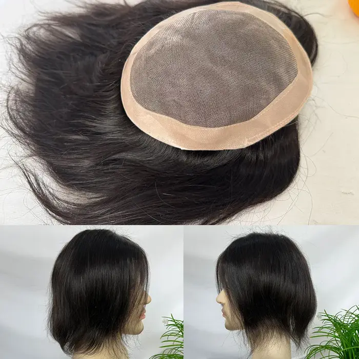 Perruque indienne en cheveux humains pour hommes