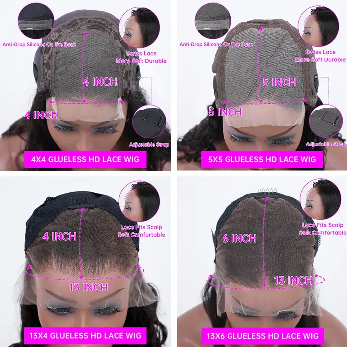 Perruque Lace Front Wig Deep Wave sans colle transparente HD, perruque Frmetals, pre-à-porter, ferme