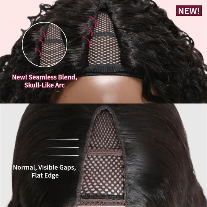 Beautyforever EasiContour ™    Yaki droite V partie perruque cheveux humains élastique cordon Yaki V